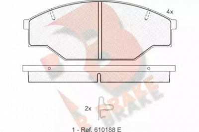 R BRAKE rb1009 -  Комплект тормозных колодок, дисковый тормоз